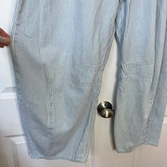 Gap Horseshoe Easy Jeans Womens L Tall Railroad Stripe Drawstring Waist Barrel - Picture 7 of 14